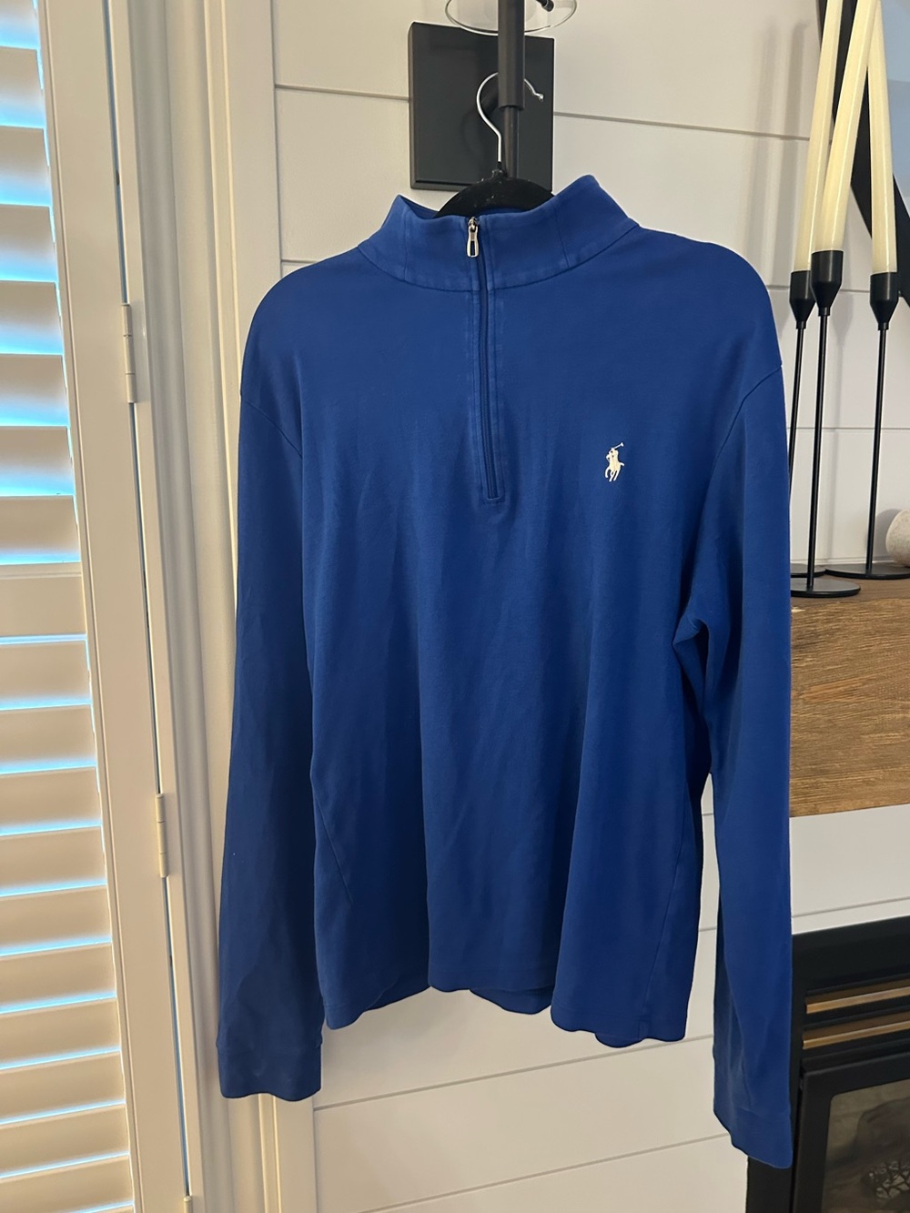 Ralph Lauren Half-Zip Sweater Jacket - Royal Blue with White Pony